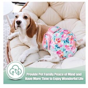 Washable Female Dog Diapers, Highly Absorbent for Dogs in heat. 3 pack